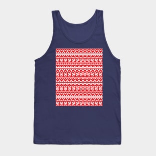 Red Geometric Christmas Pattern Tank Top